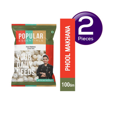 Popular Essentials Phool Makhana (Jumbo Size) 100 g Combo