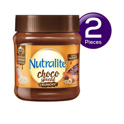 Nutralite Choco Spread Crunchy With Protein-Rich Quinoa Premium Chocolate & Real Hazelnuts - 275 g 275 g Combo