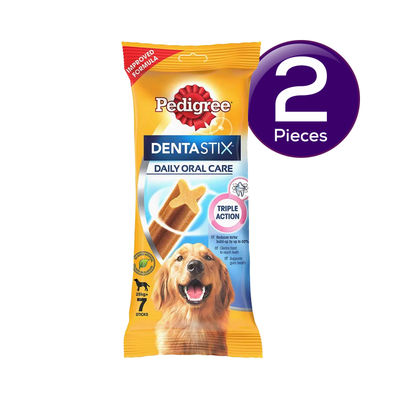 Pedigree Dentastix Dog Treat Oral Care for Adult Large Breed (25 kg+) (7 Sticks) 270 gms Combo