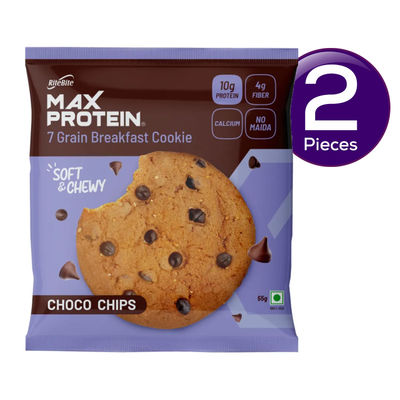 RiteBite Max Protein Cookies Choco Chips Biscuits Cookies, No Maida 55 g Combo