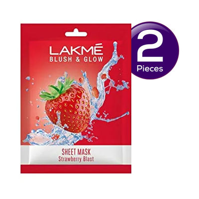 Lakme Blush & Glow Strawberry Sheet Mask 25 ml Combo