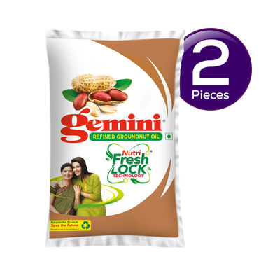Gemini Refined Groundnut Oil | Pouch 1 l Combo