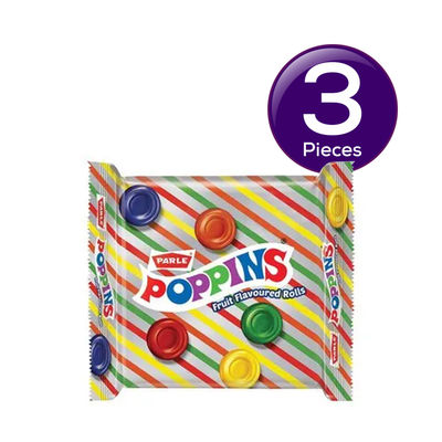 Parle Poppins Rolls Fruit Flavour Chocolat 100 g Combo