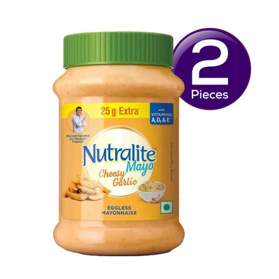 Nutralite Mayo Cheesy Garlic Eggless Mayonnaise (Extra 25g Free) - 275g 300 g Combo