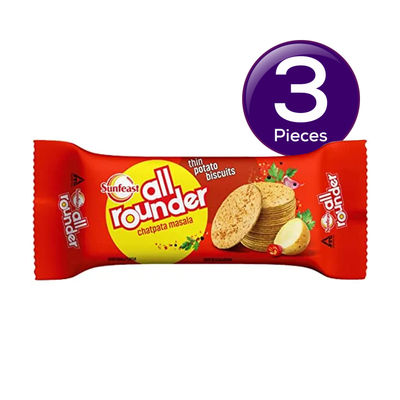 Sunfeast All Rounder, Thin, Light & Crunchy Potato Biscuit with Chatpata Masala Flavour 70 g Combo