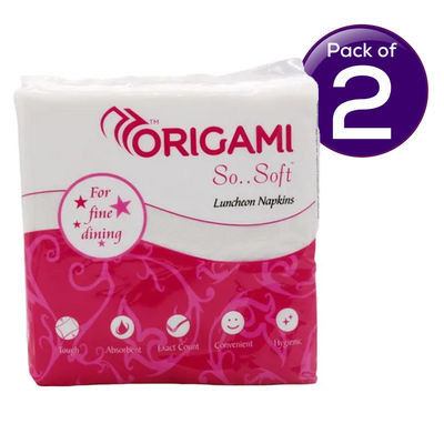Origami Luncheon Tissue Paper Napkins - 32 X 32 cm - 50 Serviettes 50 pc Pack of 2