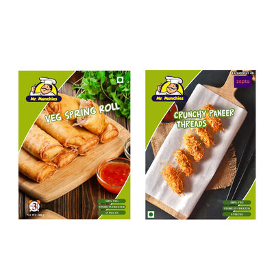 Mr. Munchies Veg Spring Roll(280gms) & Mr. Munchies Crunchy Thread Paneer(220gms) Combo