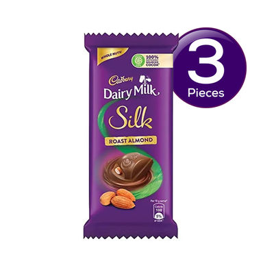 Cadbury Dairy Milk Silk Roast Almond Chocolate Bar Valentine's Gift Pack 58 g Combo