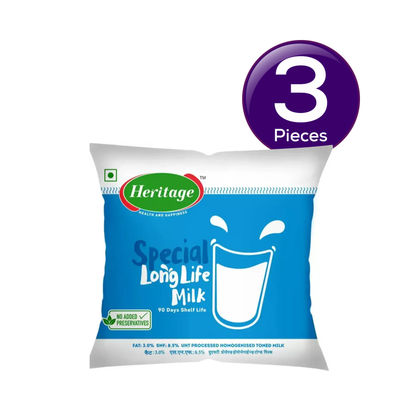 Heritage Special Long Life Toned Milk (Pouch) 475 ml Combo