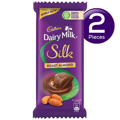Cadbury Dairy Milk Silk Roast Almond Chocolate Bar Valentine's Gift Pack 143 g Combo