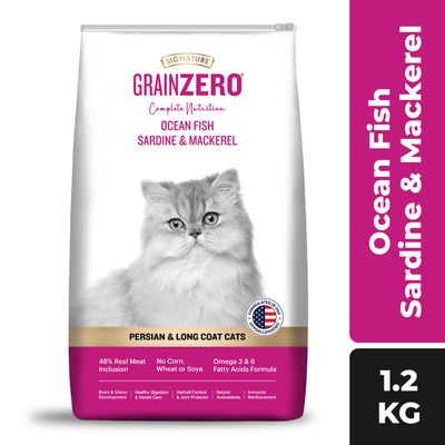 Signature Grain Zero Ocean Fish, Sardine, And Mackerel Persian Dry Cat Food