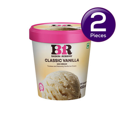 Baskin Robbins Classic Vanilla Ice Cream Tub 450 ml Combo