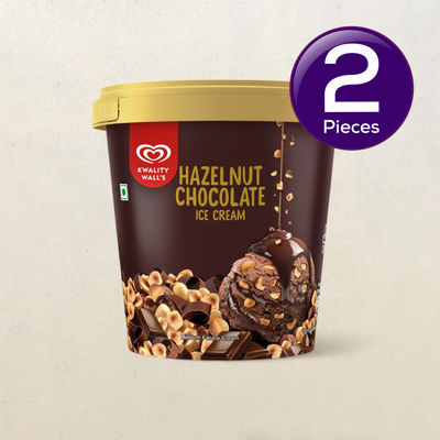 Kwality Wall's Hazelnut Chocolate Ice Cream Tub 500 ml Combo