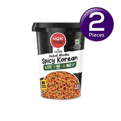 Wok Tok by Veeba Instant Noodles Spicy Korean | No Maida | No Palm Oil 92.5 g Combo