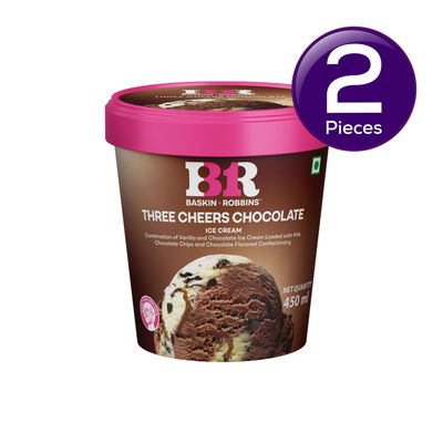 Baskin Robbins Three Cheers Chocolate Ice Cream Tub 450 ml Combo