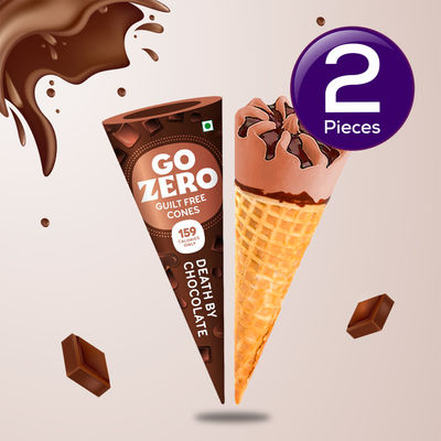 Go Zero - Death By Chocolate - Low Calorie Icecream Cone 120 ml Combo