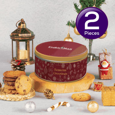 CookieMan Red Assorted Cookies Gift Tin 300 g Combo