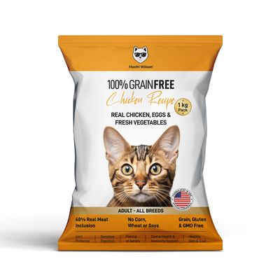 Hachi Wilson Premium Cat Food | Grain-Free | High-Protein | Real Chicken & Eggs | USFDA Approved
