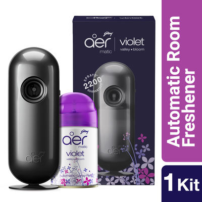 Godrej aer Matic Kit (Machine + 1 Refill) – Automatic Room Fresheners – Violet Valley Bloom