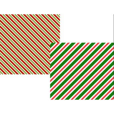 Quace Green Red Stripes Gift Wrapping Paper | Pack of 2