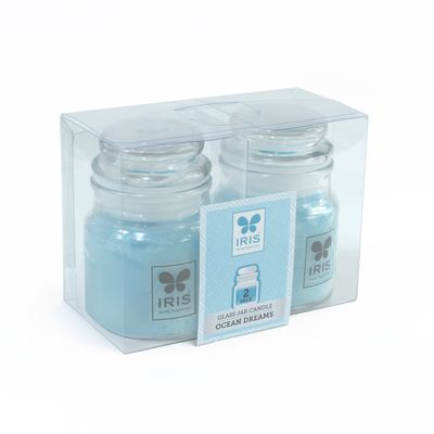 Iris Twin pack -Glass jar candles Ocean dream