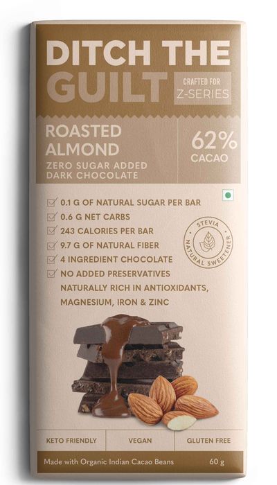 Ditch The Guilt Dark Chocolate - Roasted Almond