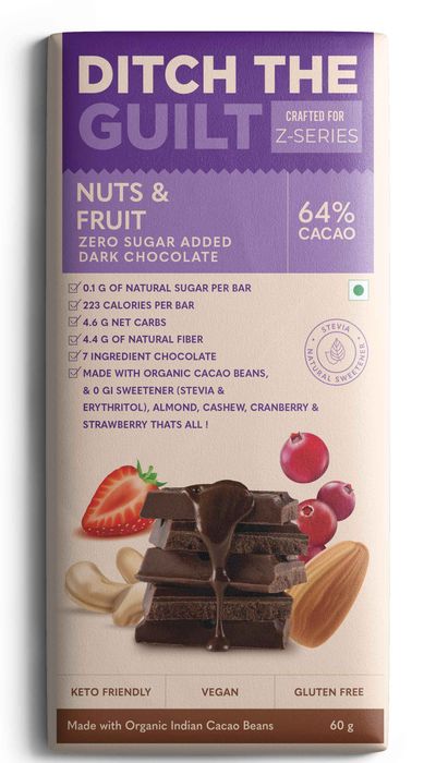 Ditch The Guilt Dark Chocolate - Nuts And Fruits
