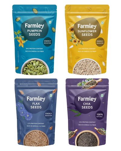 Farmley Premium Seeds- Chia, Flax, Pumpkin & Sunflower Seeds 4 Pack Combo
