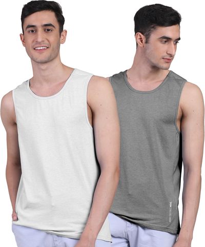 Freecultr Bamboo Men's Vest - XL | Deep Neck | No Show Shoulder Strap | Odor-Free | Longer Length