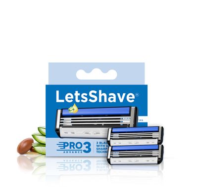 Letsshave Pro 3 Cartridges With Hollow Guard Bar For Men | Pack Of 2