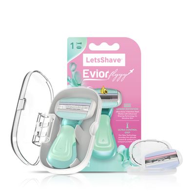 Letsshave Evior Flyyy System Compact Razor For Women | Full Body Hair Removal + 1 Extra Blade