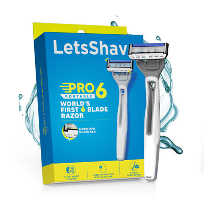 LetsShave Pro 6 Portable Razor | Pack of 1 | World's First 6-Blade Razor for men