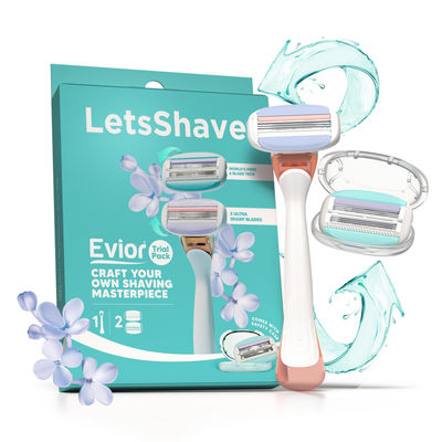 LetsShave Evior Trial Kit for Women with Mid Flex | World's First 6 Blade and 3 Blade System Razor