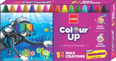 Cello Colourup Wax Crayons 16 Shades