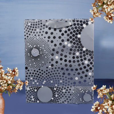 Archies Silver Dot Printed Small Paper Gift Bag