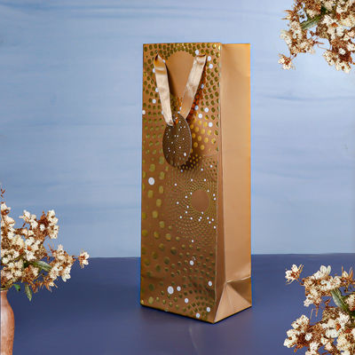 Archies Golden Print Wine Gift Bag