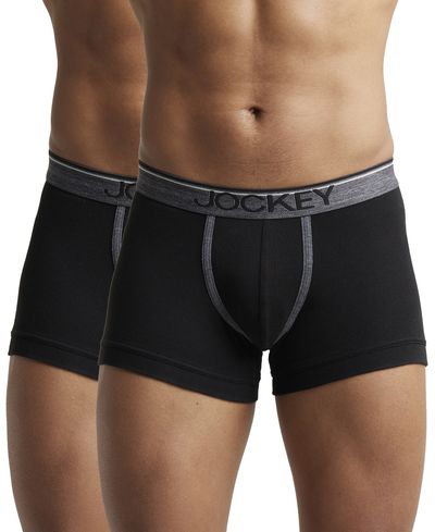 Jockey 8015 Men's Super Combed Cotton Rib Solid Trunk|Ultrasoft Waistband|PO2 | Black-M