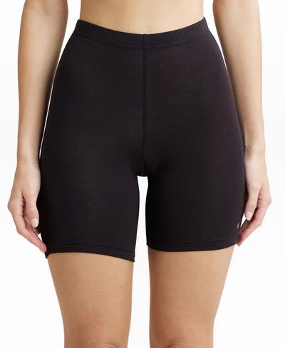 Jockey 1529 Women's Super Combed Cotton Mid Waist Shorties|Concealed Waistband | Black-S