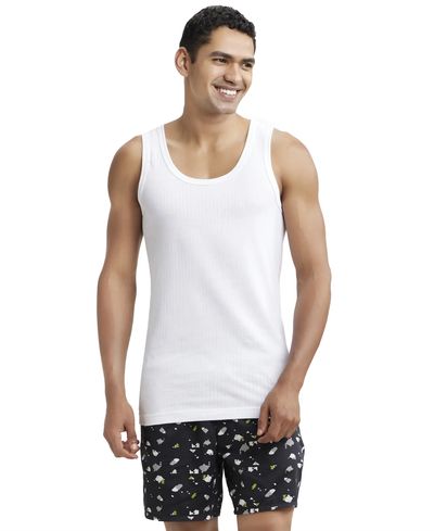 Jockey 8816 Men's Super Combed Cotton Sleeveless Vest|Extended Length|Easy Tuck | White-100