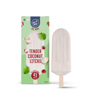 Get-A-Way Tender Coconut Litchi Ice Pop | Low Calorie | Zero Added Sugar