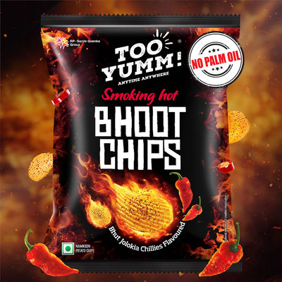 Too Yumm! Bhoot Potato Chips Spicy Chilli Flavour Chips | No Palm Oil Snacks