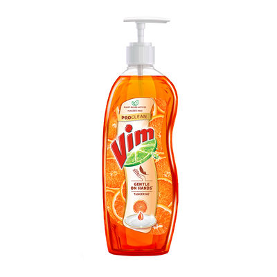 Vim Proclean Dishwash Liquid With 100% Plant-Based Actives & Tangerine Freshness