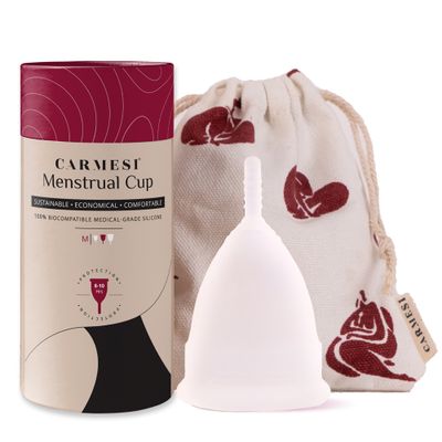 Carmesi Menstrual Cup For Women | Medium Size - With Free Pouch | Rash-Free | Itch-Free|Odour-Free