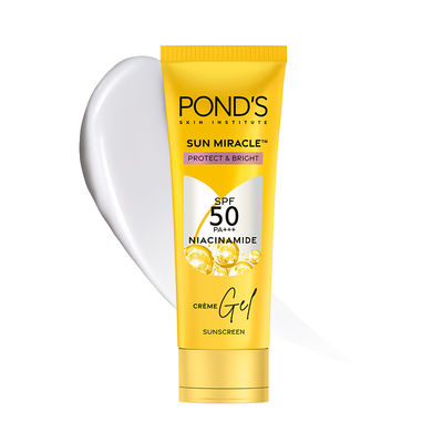 Pond's Sun Miracle SPF 50 PA+++ Crème Gel Sunscreen - Protect & Bright, With Niacinamide