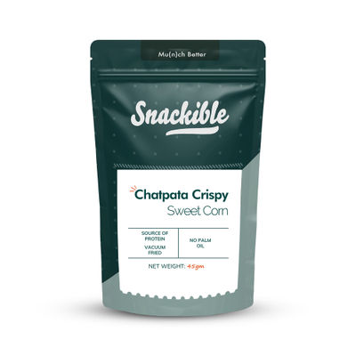Snackible Chatpata Crispy Sweet Corn | Vacuum Fried, 70% Less Oil, No Palm Oil