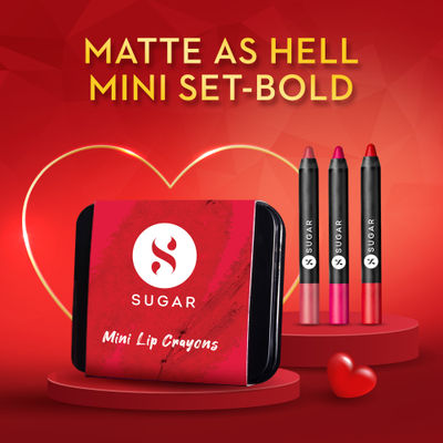 SUGAR Cosmetics Matte As Hell Mini Sets - Bold (Pack of 3)
