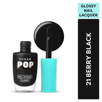 SUGAR POP Quick Drying Ultra Long-wear Glossy Finish Nail Lacquer - Black Berry 21