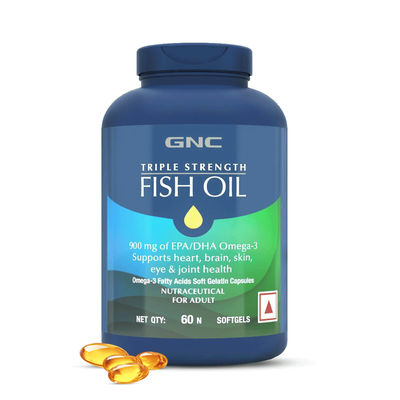 GNC Triple Strength Fish Oil Omega 3 Capsules For Men & Women