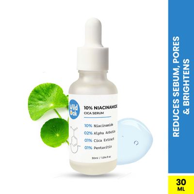 Wild Oak 10% Niacinamide Alpha Arbutin Cica Face Serum | Pigmentation, Pores and Repair Acne Scars