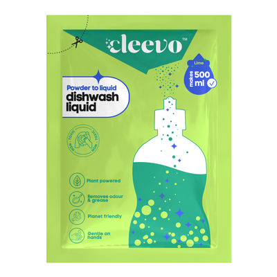 Cleevo Natural Dishwash Liquid Non-Toxic Eco-Friendly Powder To Liquid Lime